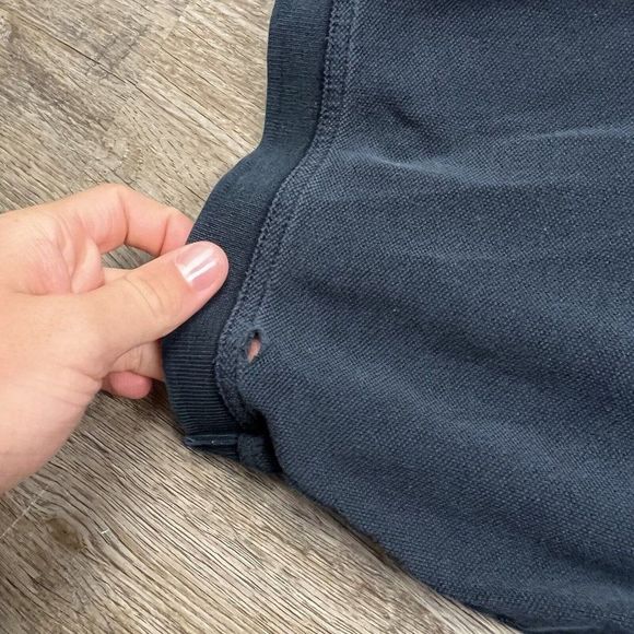 Vintage Joseph Abboud Polo T-Shirt Black Solid Short Sleeve Casual Cotton Mens - Picture 3 of 8